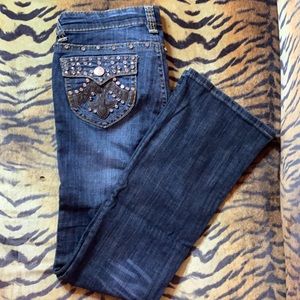Rhinestone/studded denim jeans size 9